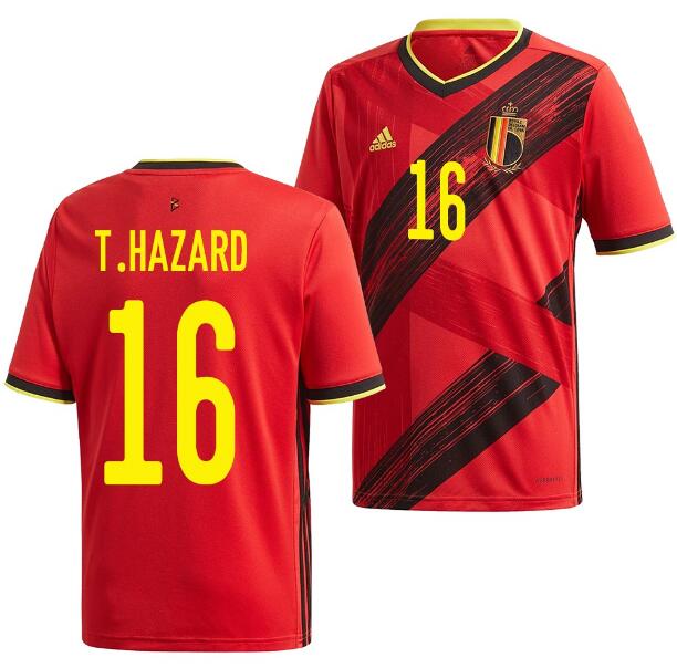 2020 EURO Belgium Home Kit Soccer Jersey Thorgan Hazard #16